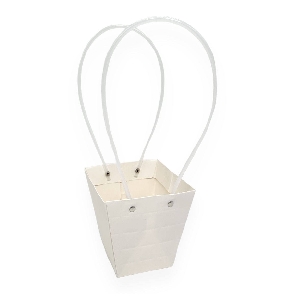 Set 10 sacose carton premium model patratele MICI alb