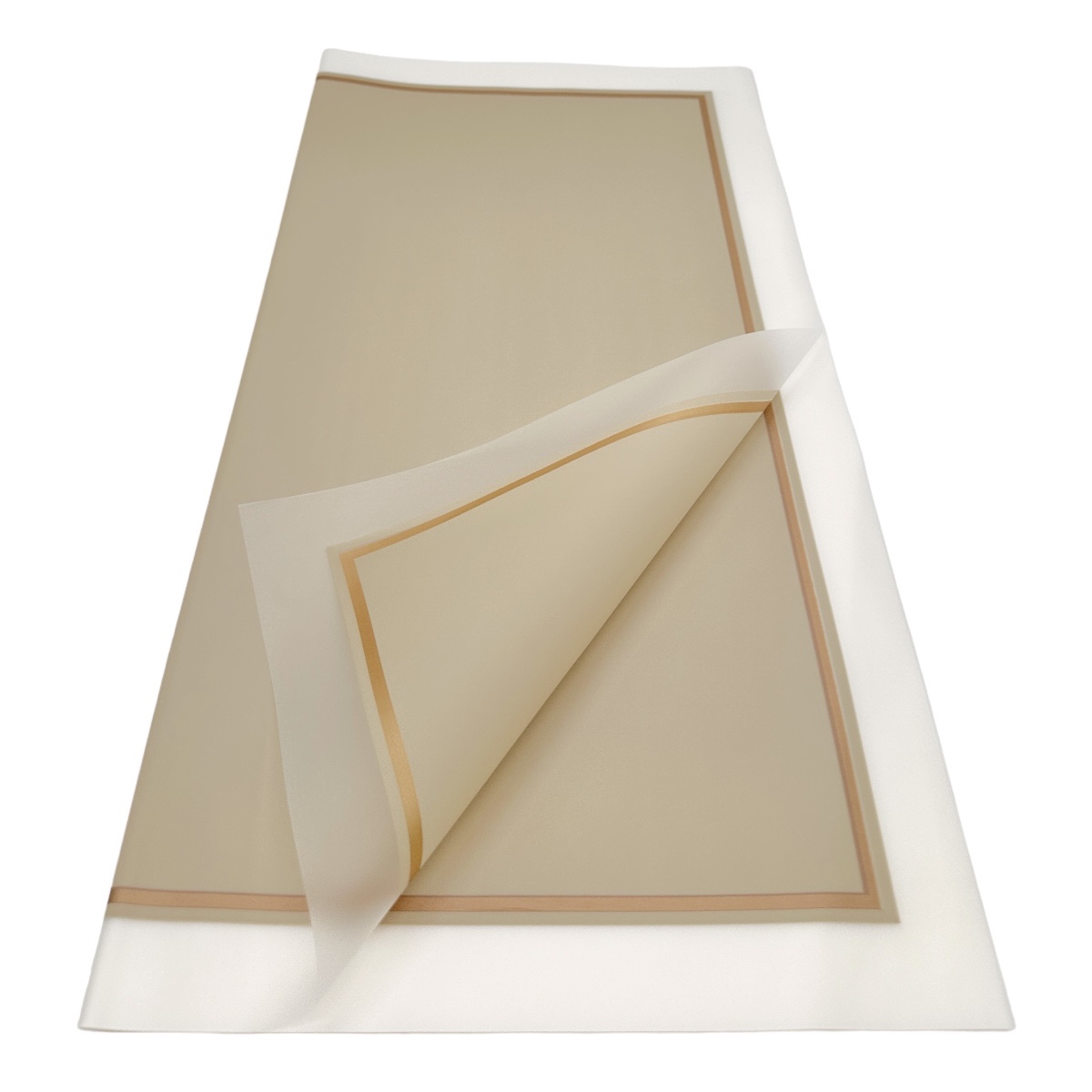 Celofan semitransparent bordura auriu latte