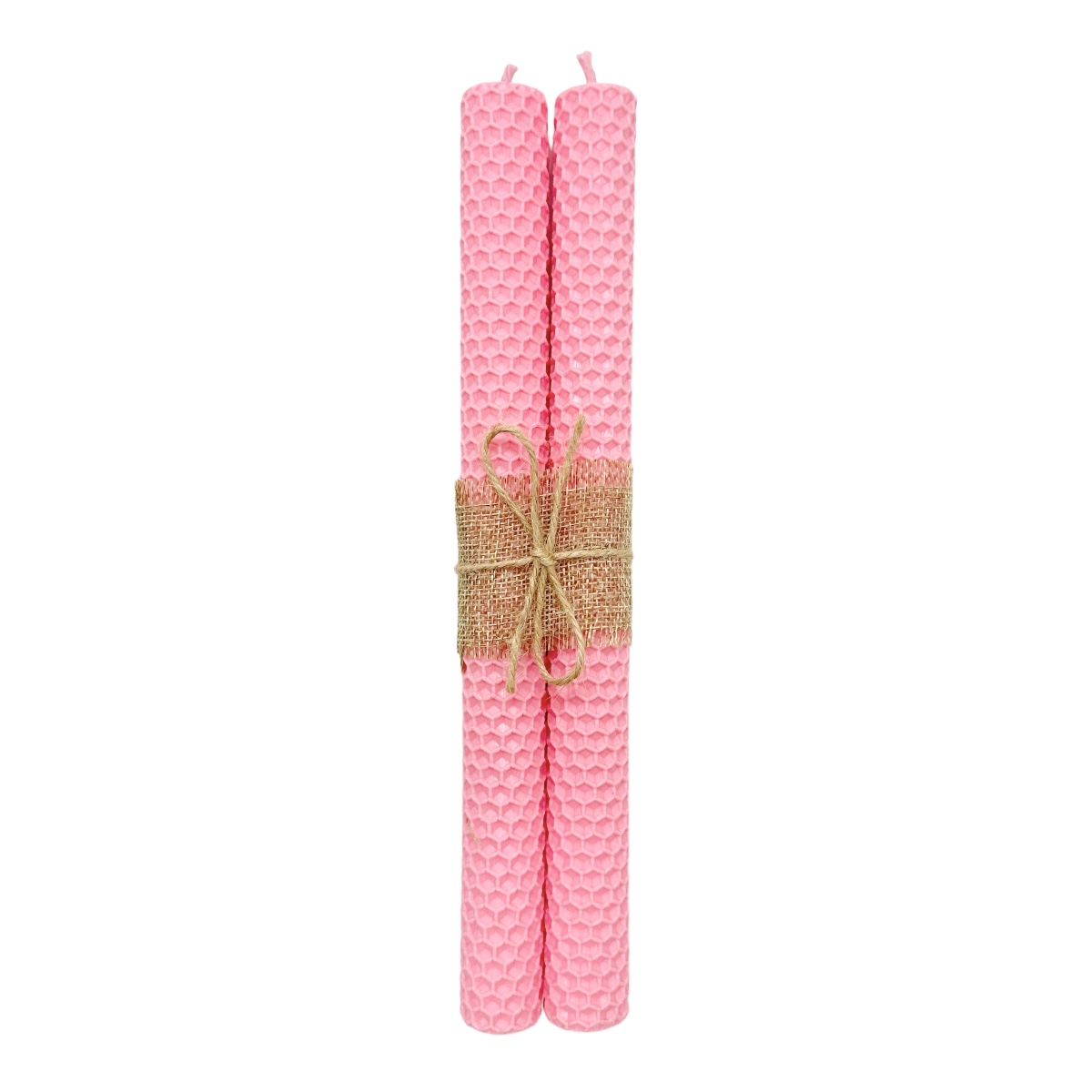 Set 2 lumanari sfesnic ceara naturala marturie 26x2.4cm roz baby