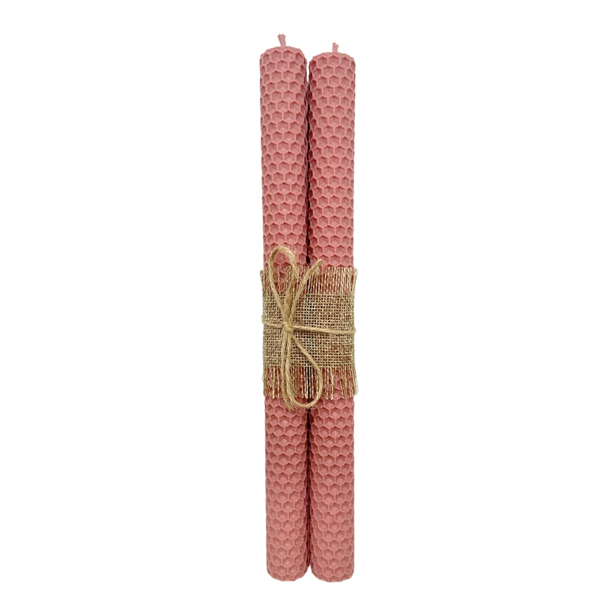 Set 2 lumanari sfesnic ceara naturala marturie 26x2.4cm roze