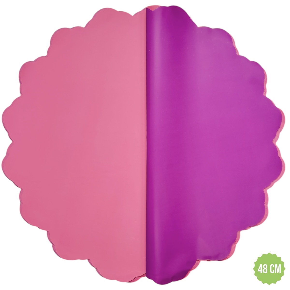 Celofan Rotund Cerat doua Fete 48CM marsalla cu rosy pink