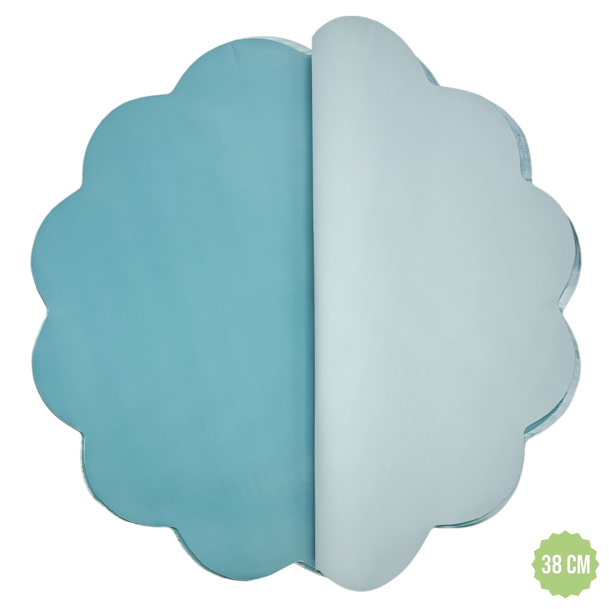 Celofan Rotund Cerat doua Fete 38CM tourquoise cu bluegrey