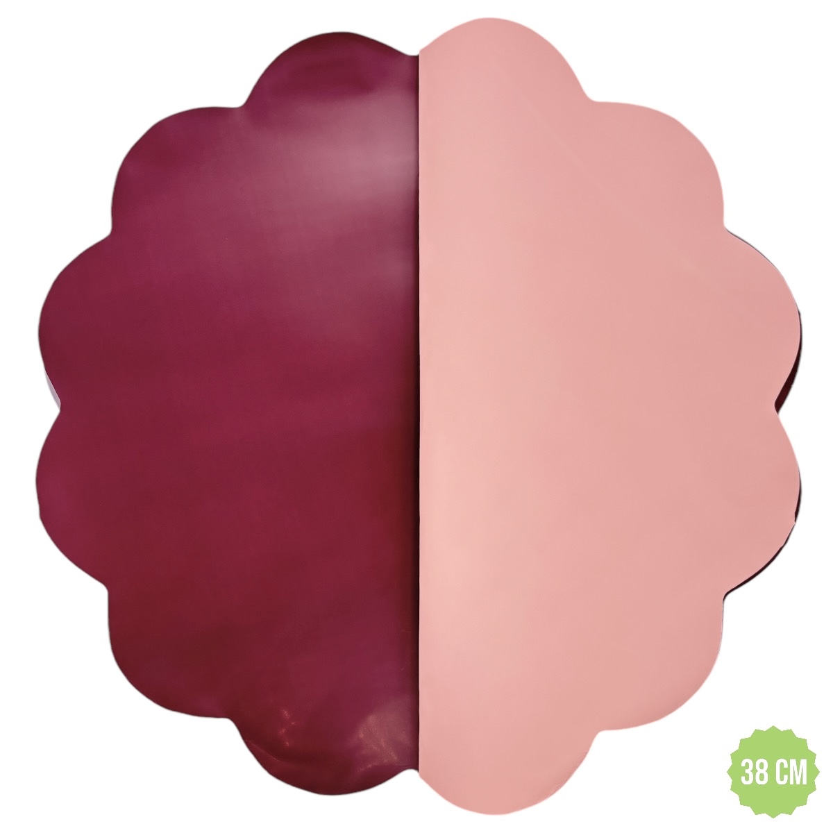 Celofan Rotund Cerat doua Fete 38CM grena cu piersica