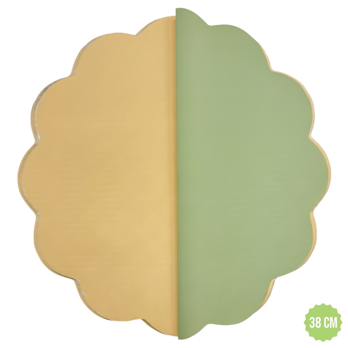 Celofan Rotund Cerat doua Fete 38CM piersica cu verde