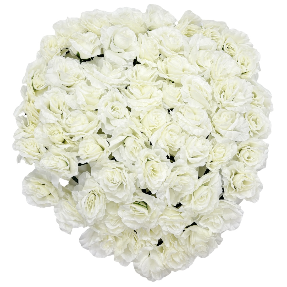 Coroana Funerara Artificiala Tip Jerba Inima Cu Trandafiri Premium Alb