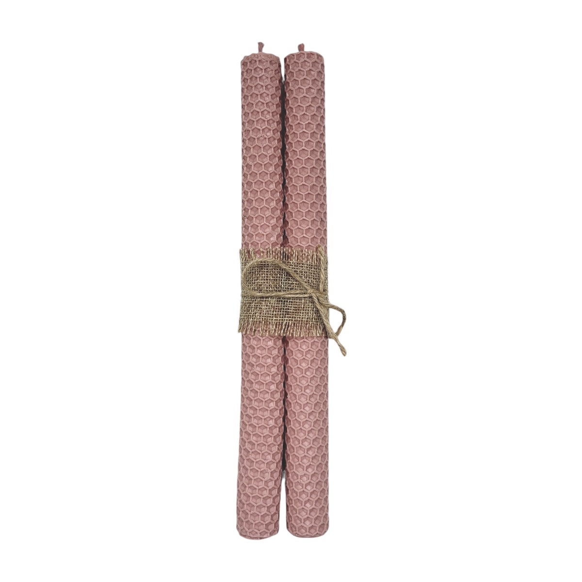 Set 2 lumanari sfesnic ceara naturala marturie 26x2.4cm roze prafuit