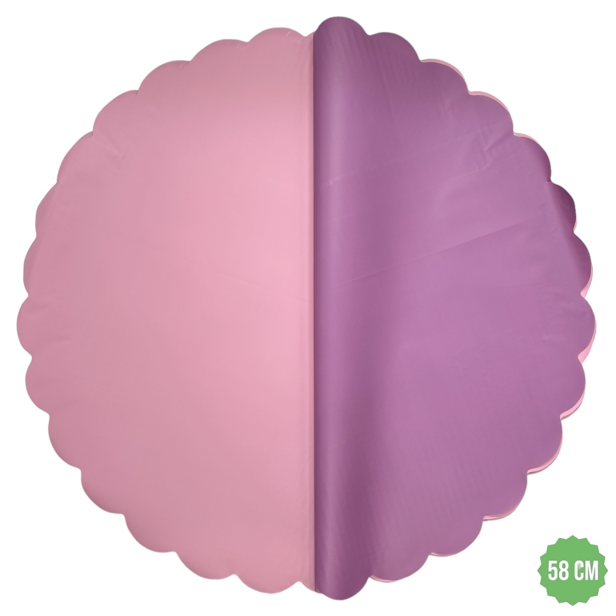 Celofan Rotund Cerat doua Fete 58CM marsalla cu rosy pink