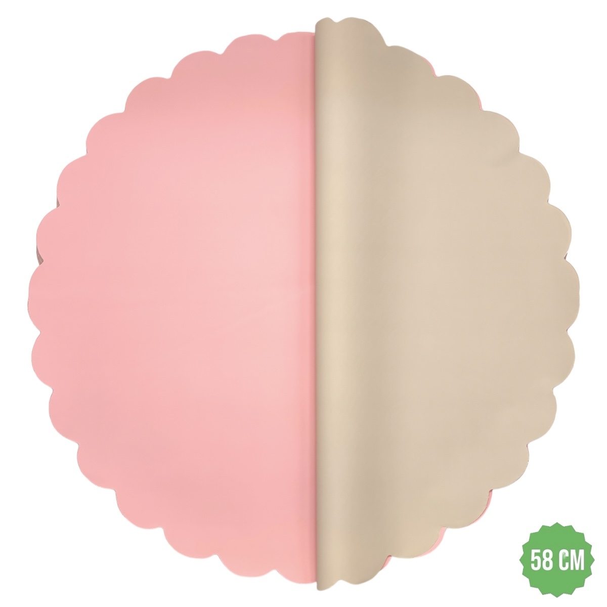 Celofan Rotund Cerat doua Fete 58CM roz pudra cu latte