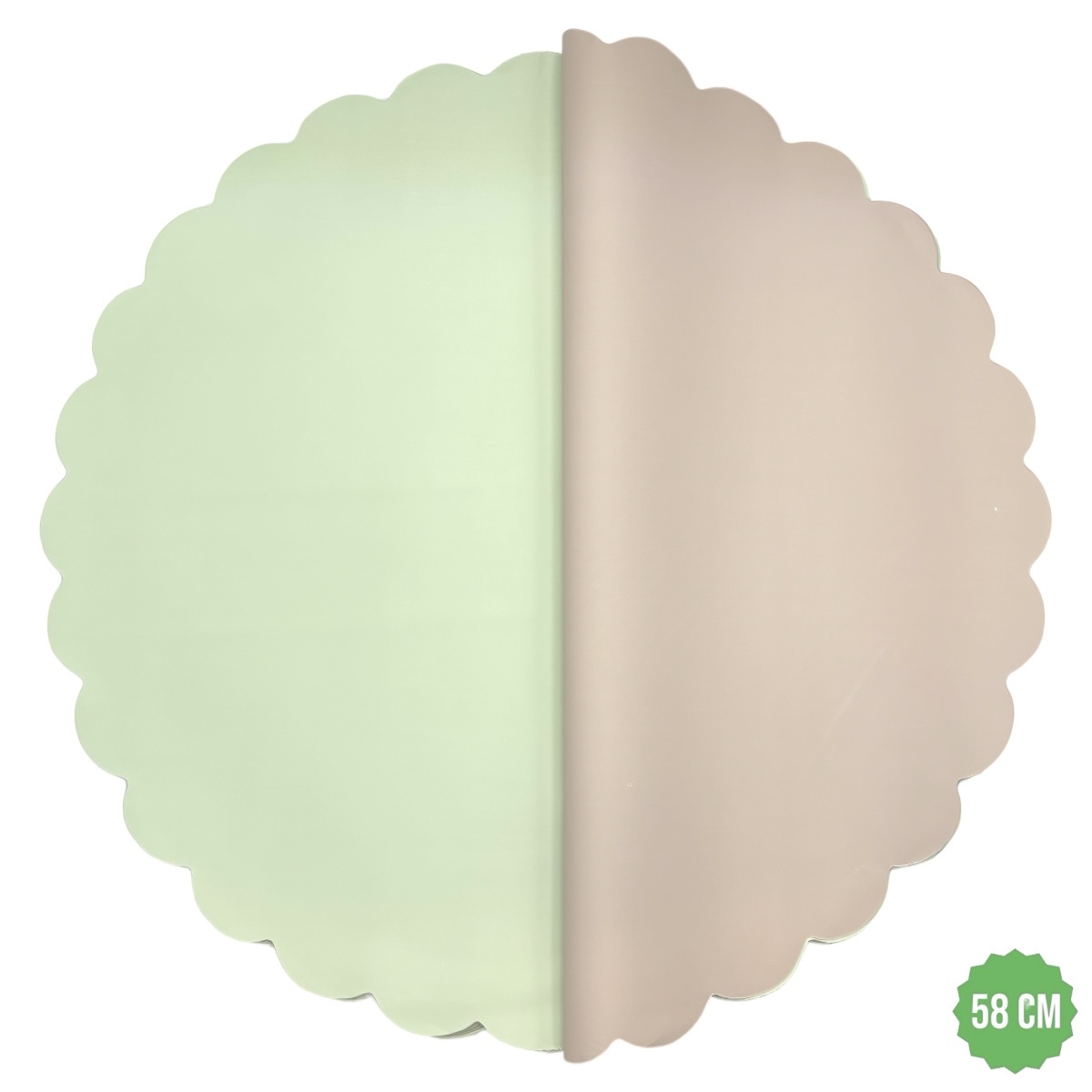Celofan Rotund Cerat doua Fete 58CM verde olive cu latte