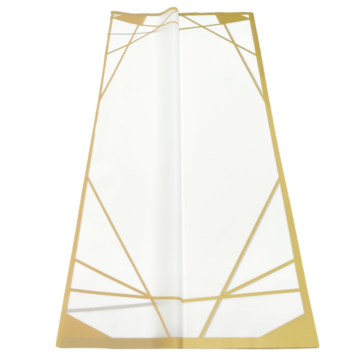 Celofan Semitransparent Bordura si Lines Auriu cu Alb