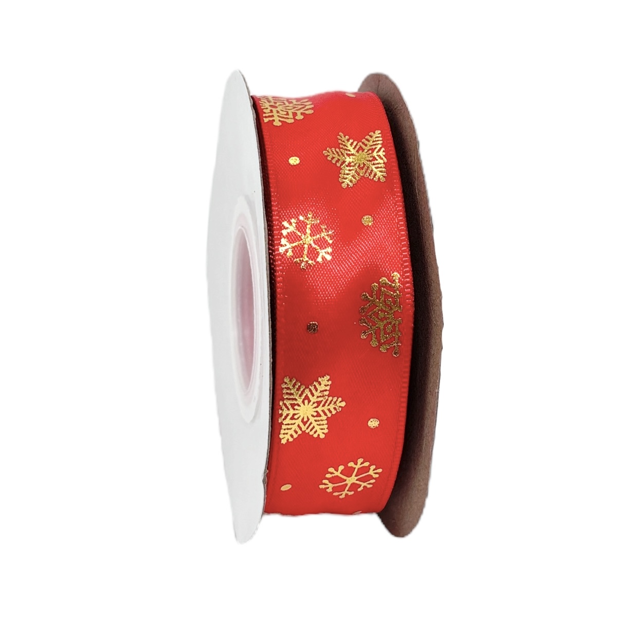 Rola Textila  2.5cm x 23m Fulgi de Nea Rosu