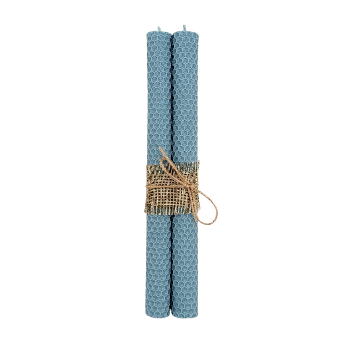 Set 2 lumanari sfesnic ceara naturala marturie 26x2.4cm bleo petrol