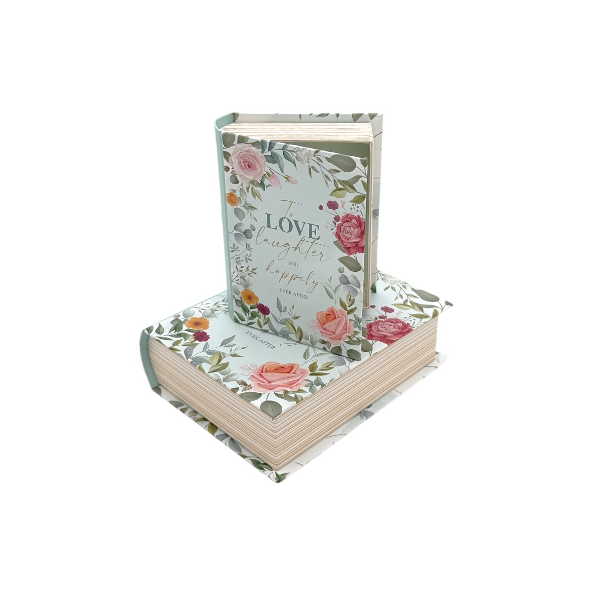 Cutii Set 2 Carte Mica To Love Laughter And Happily Ever After Turquoise