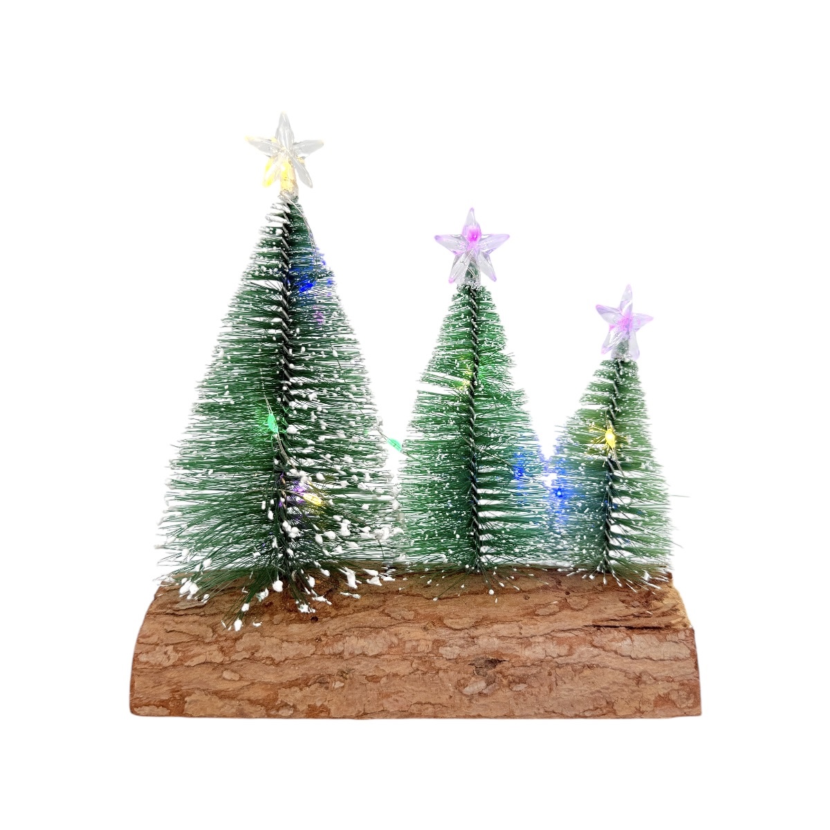 Braduti Decorativi de Craciun cu Led pe Bustean 18CM