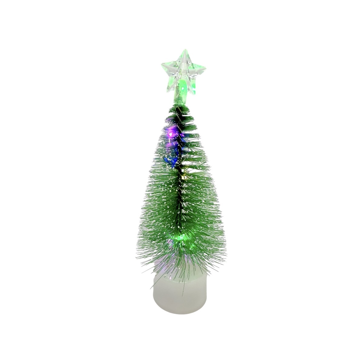 Bradut Decorativ de Craciun Mic cu Led 16cm Verde