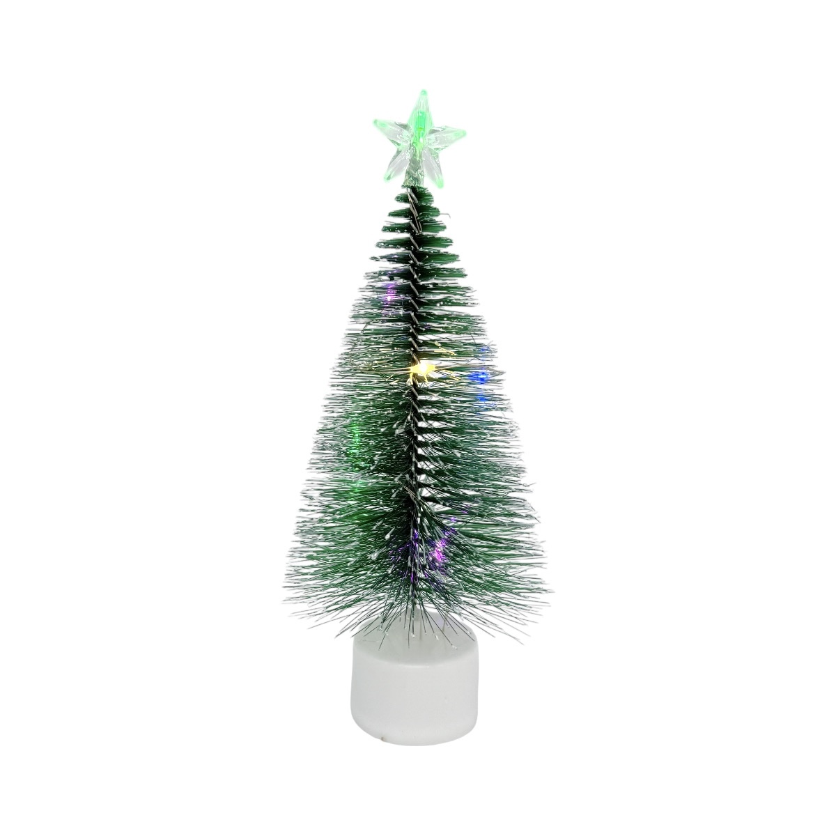 Bradut Decorativ de Craciun Mediu cu Led 17cm Verde