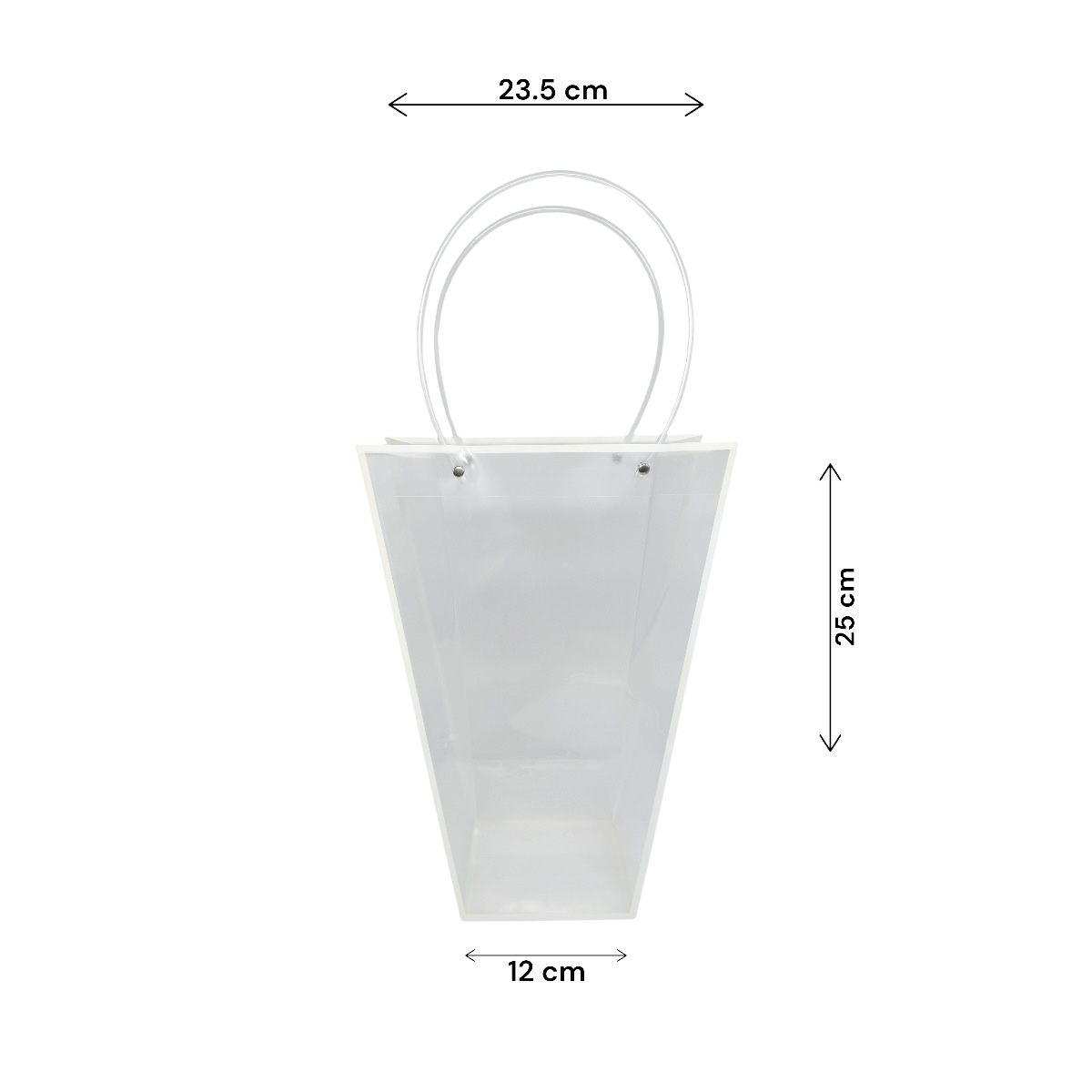 Set 10 Sacose Ghiveci Pliabile Mici din Plastic cu Bordura Alb 25cm