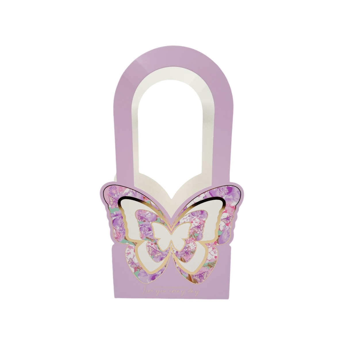 Set 12 Cutii Pliabile Dreptunghiluare cu Fluturas Love You Every Day Lavander