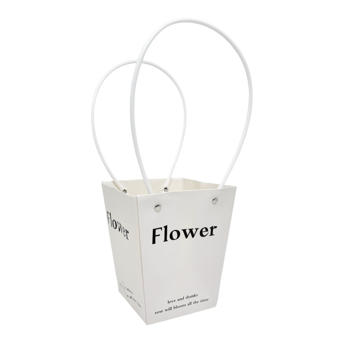 Set 10 buc Sacosa Premium Flower Alb