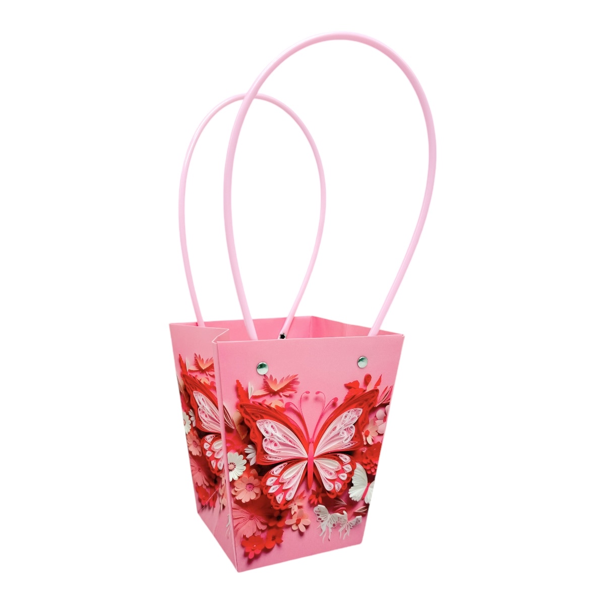 Set 10 buc Sacosa Premium Fluturas Roz Intens