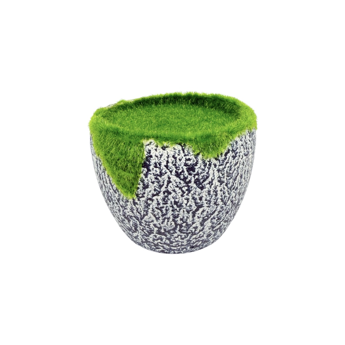 Ghiveci Ceramica Cu Spuma Interioara pentru Orhidee Alb Gri 11x9cm