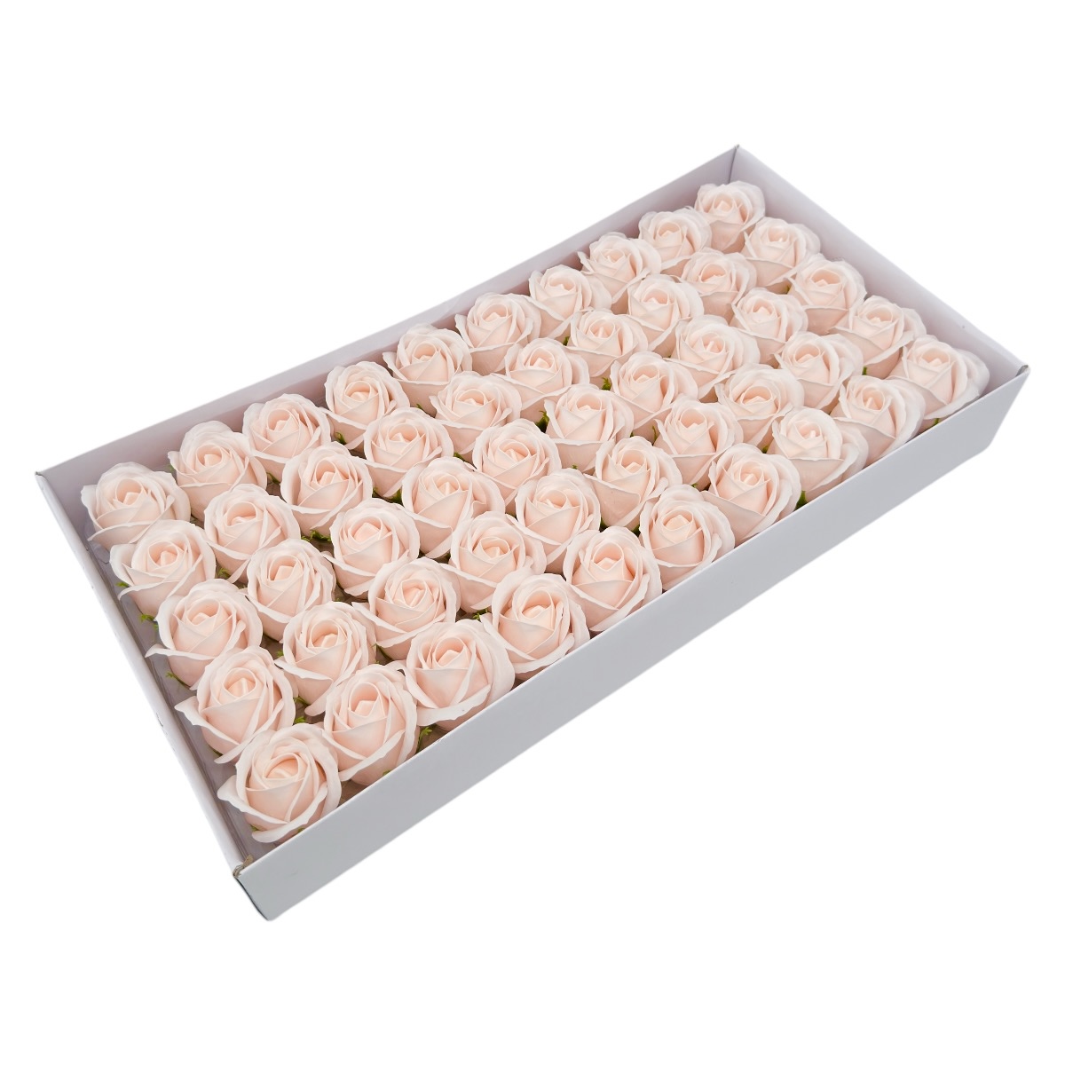 Set 50 trandafiri sapun parfumati, atingere reala, Soft Pink