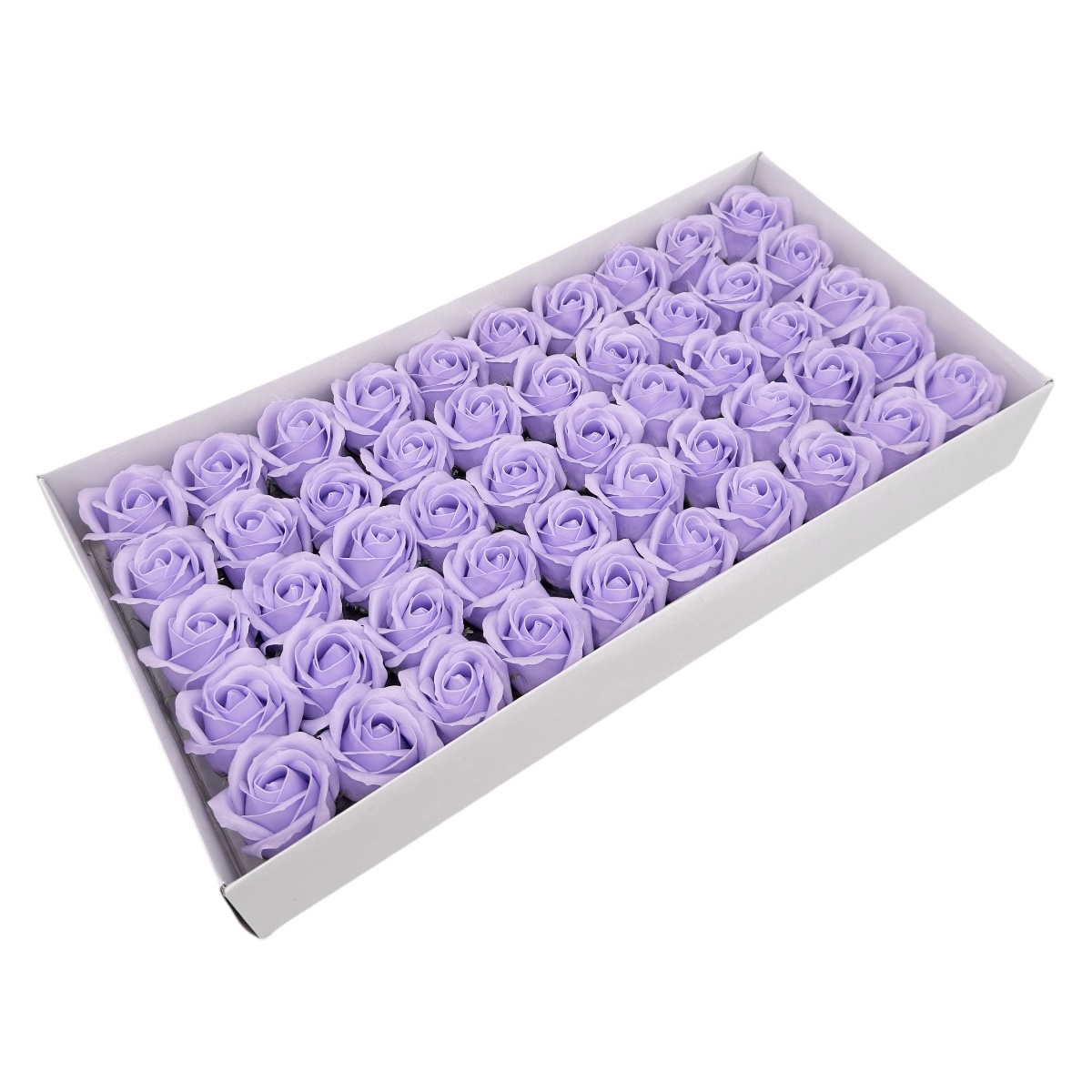 Set 50 trandafiri sapun parfumati, atingere reala, Lavander