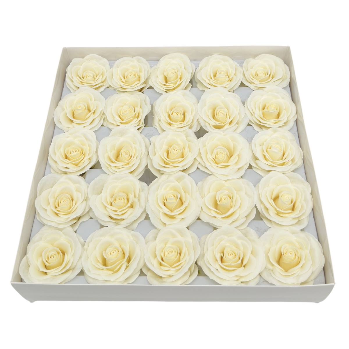 Set 25 Trandafiri Sapun Parfumati, Premium, Ivory