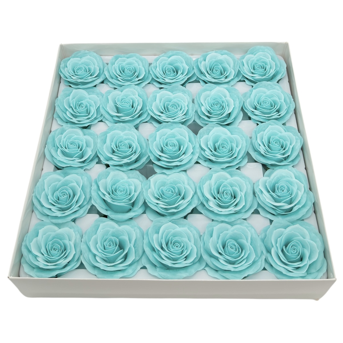 Set 25 Trandafiri Sapun Parfumati, Premium, Turquoise Deschis