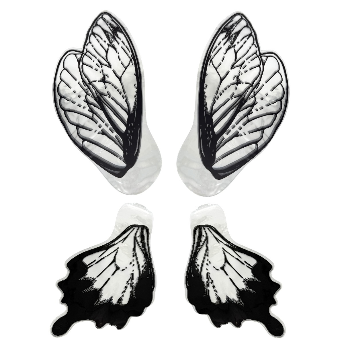Set 20 Celofan Transparent Aripioare Fluture Negru