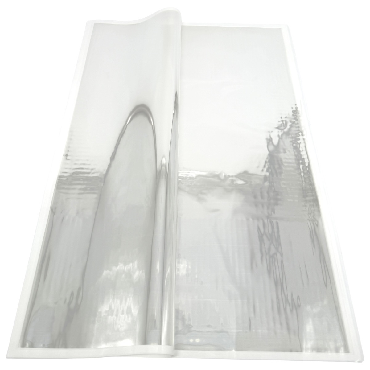 Celofan Transparent cu Bordura Color Alb