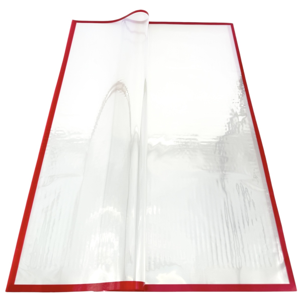 Celofan Transparent cu Bordura Color Rosu