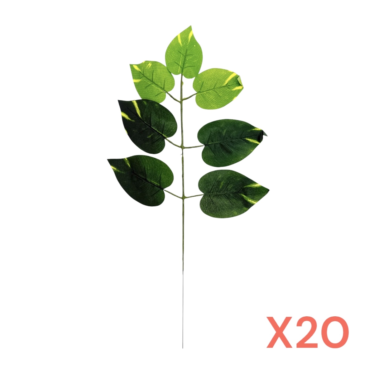 Set 20 Frunze Artificiale Pothos Verde cu Verde Simplu