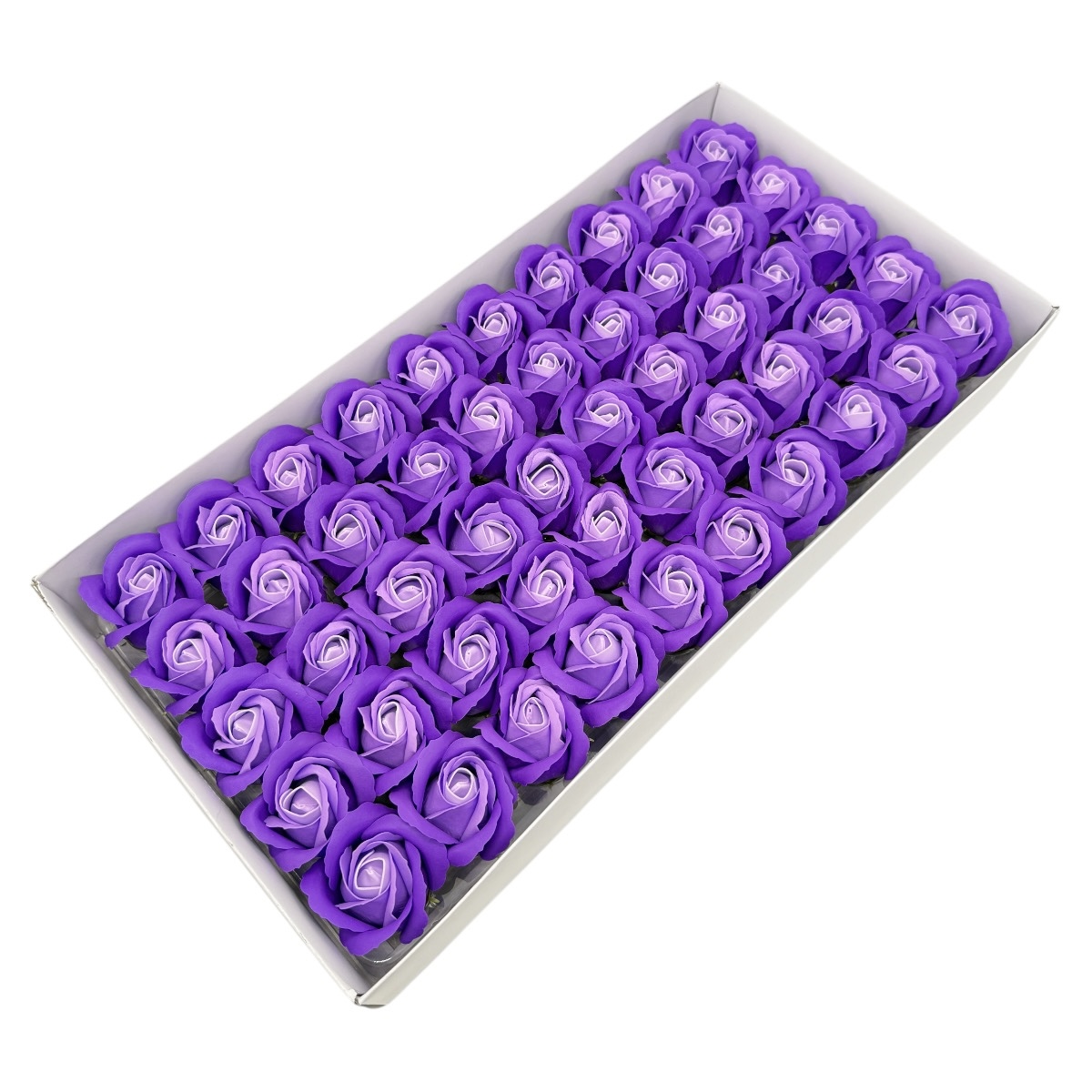 Set 50 Trandafiri Sapun Parfumati Atingere Reala TRIO Mov Lila Violet