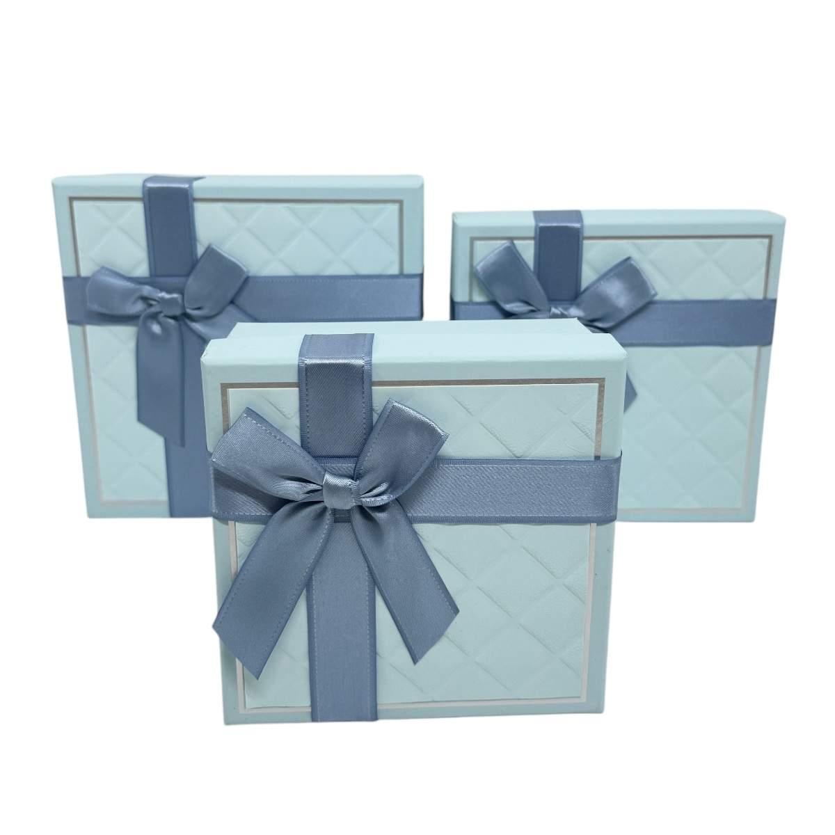 Set 3 Cutii Patrate Efect Piele si Funda Baby Bleo