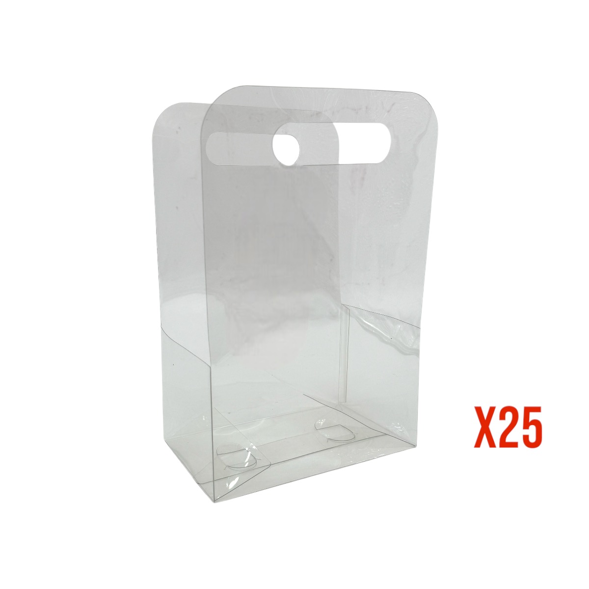 Set 25 Cutii Acrilice Tip Poseta cu Manere Inalte