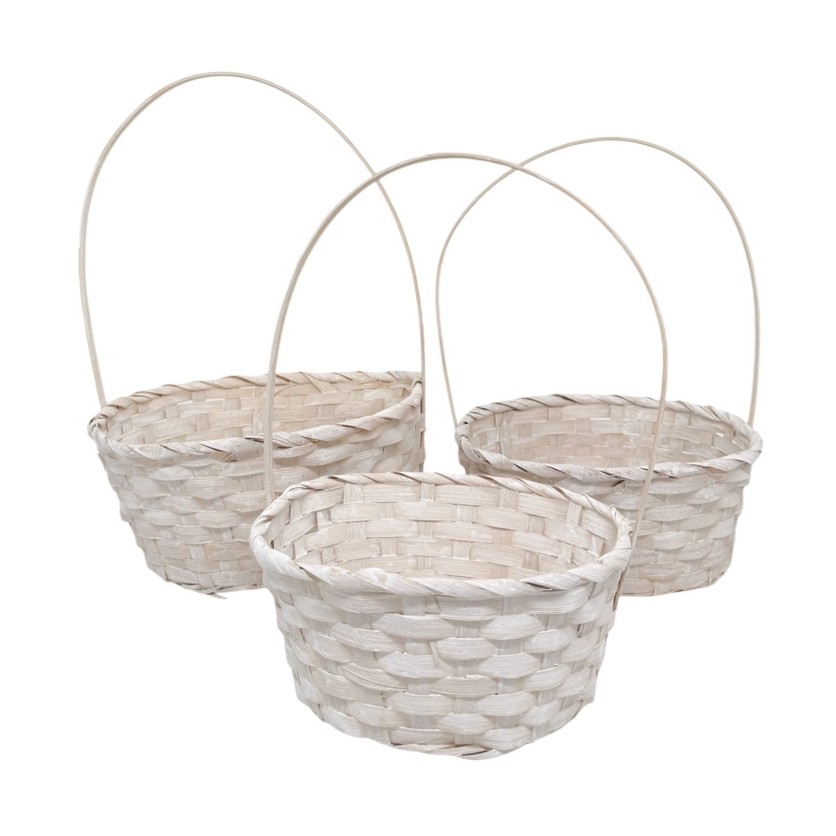 Set 3 Cosuri Bambus Oval Alb