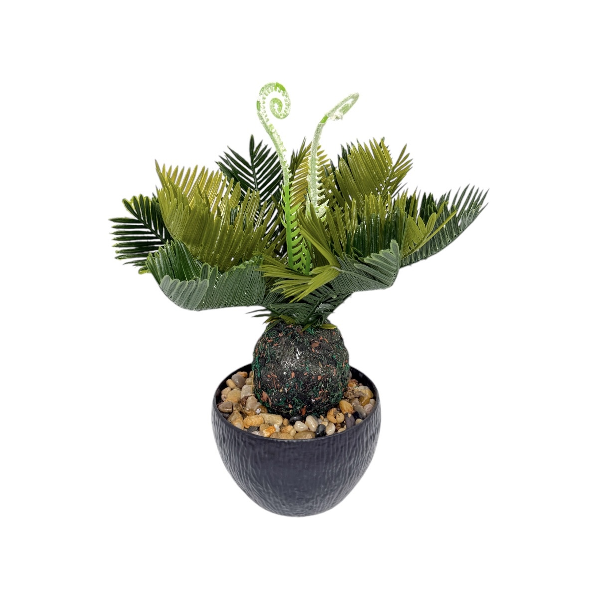 Ghiveci Plastic Rotund Artificial Planta Cycas 29cm