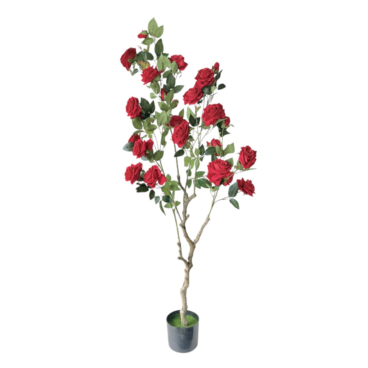 Planta Artificiala Premium Trandafiri Rosu 140cm