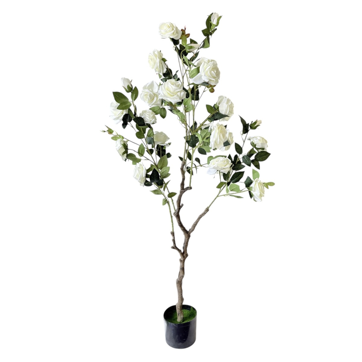 Planta Artificiala Premium Trandafiri Alb 140cm