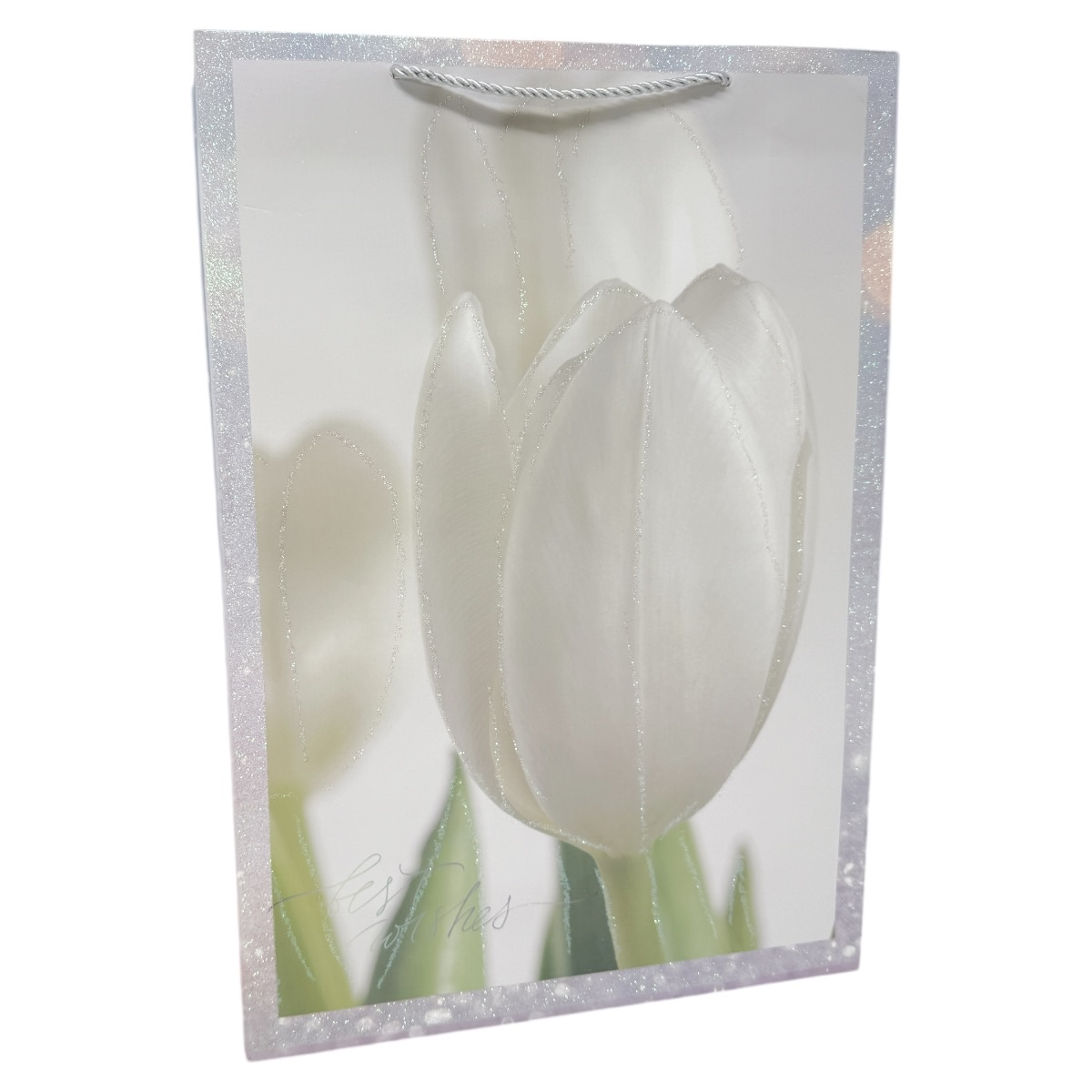 Set 12 Pungi Cadou Glitter si Lalele Lavander 30x43x12
