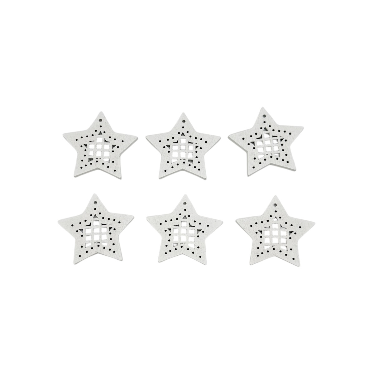 Set 6 Ornamente Lemn Tip Steluta