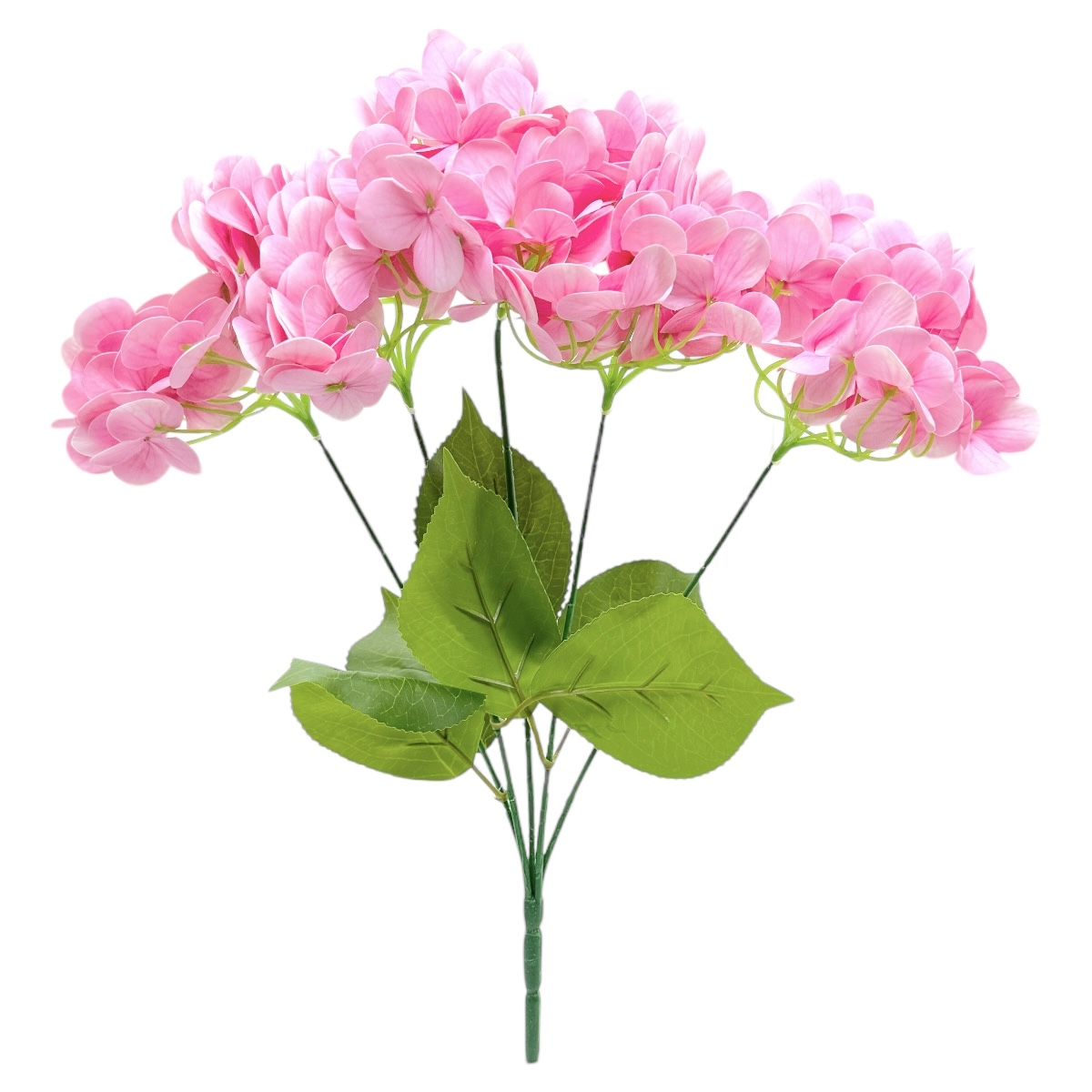 Buchet 5 fire Hortensie Siliconate Roz Intens