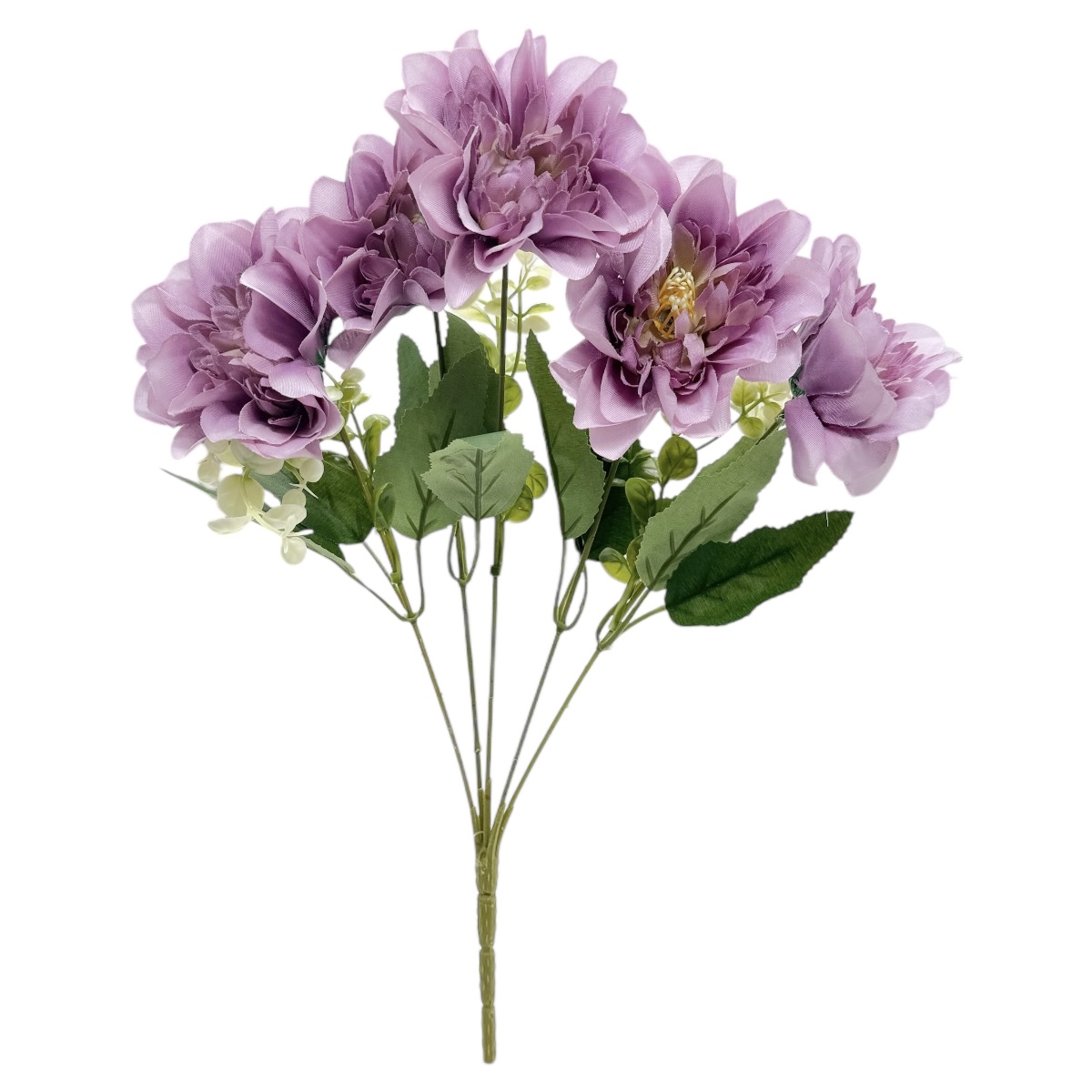 Buchet 5 fire Camelie si Baby Eucalipt Mauve