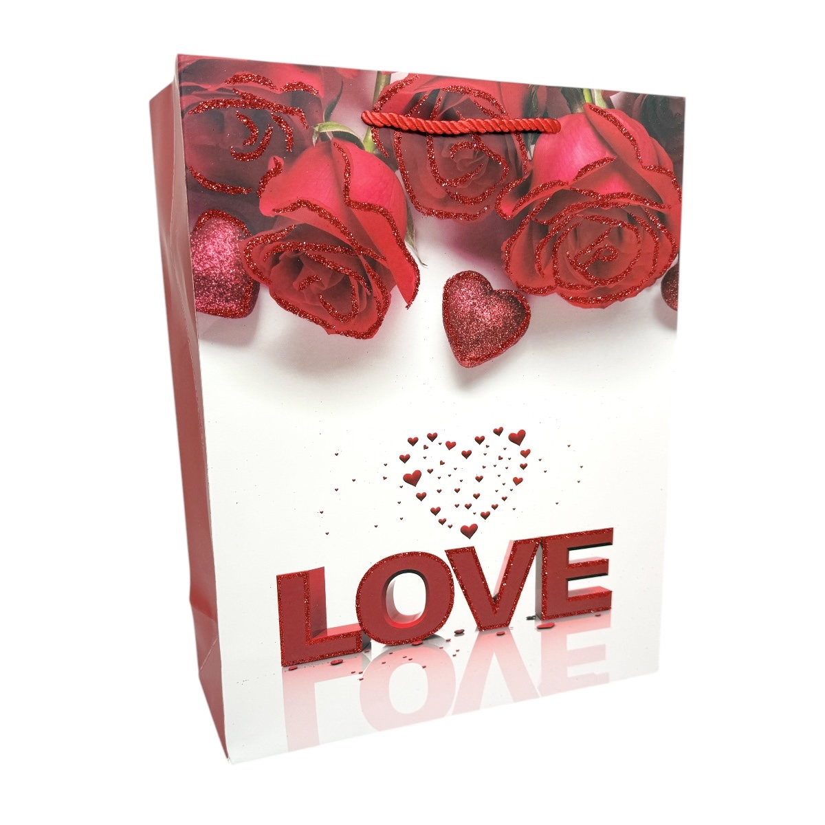 Set 12 Pungi Cadou Inimi Love Rosu 26x32x10