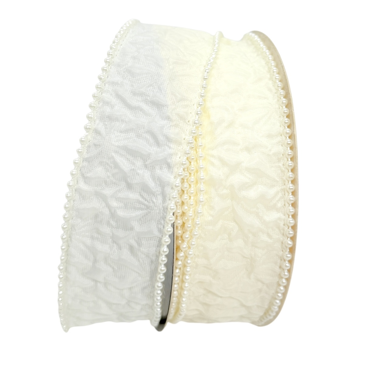 Rola Textila Crispy cu Margine si Perlute Ivory