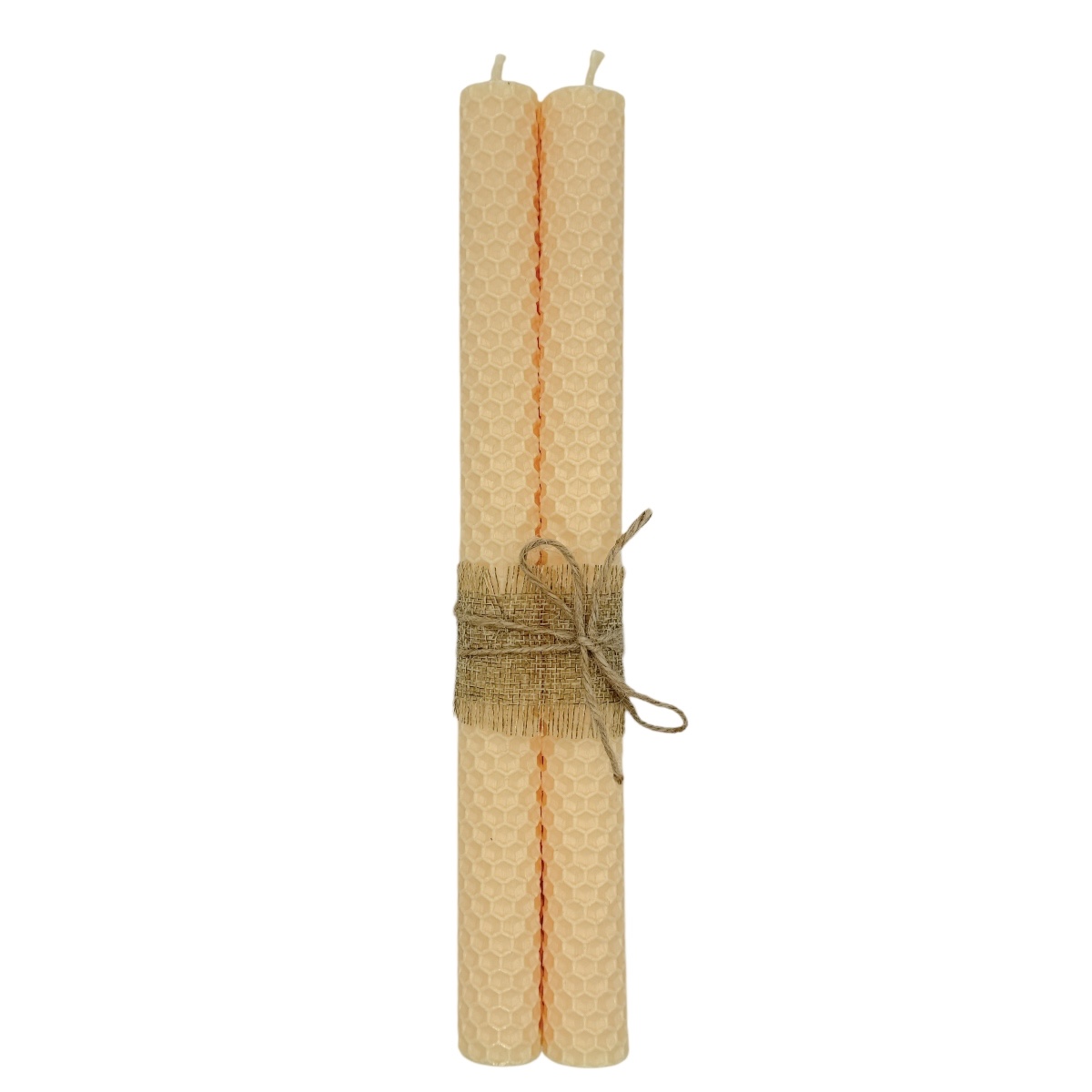 Set 2 lumanari sfesnic ceara naturala marturie 26x2.4cm piersica deschis