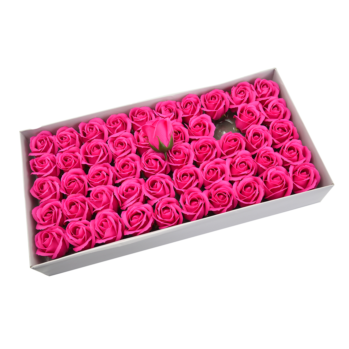 Set 50 trandafiri sapun parfumati, atingere reala, roz intens AFO