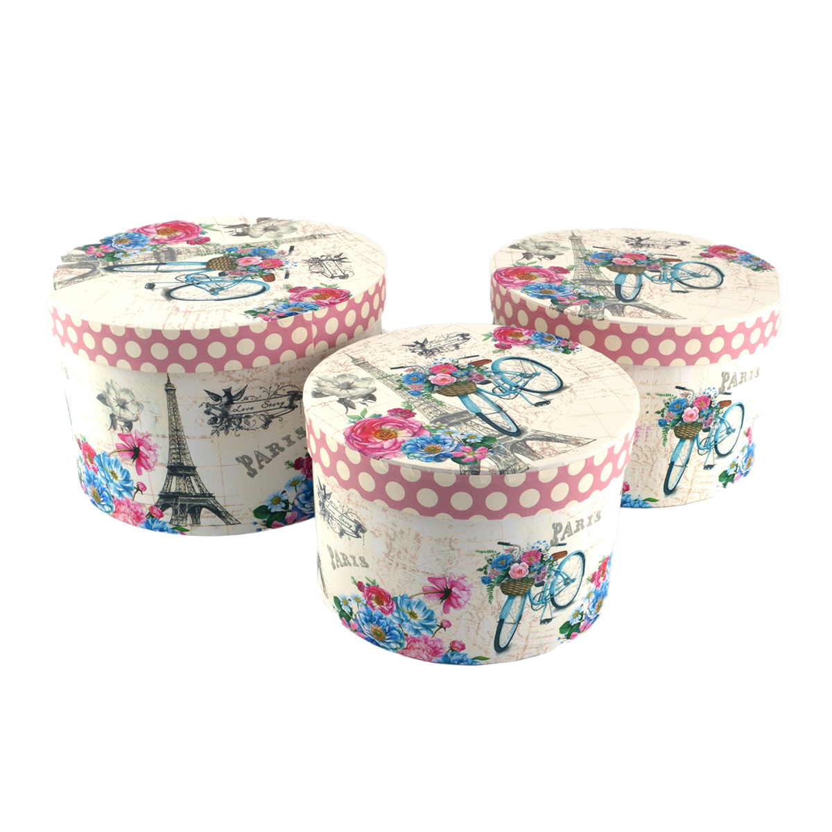 Cutii Set 3 Rotunde Bicicleta