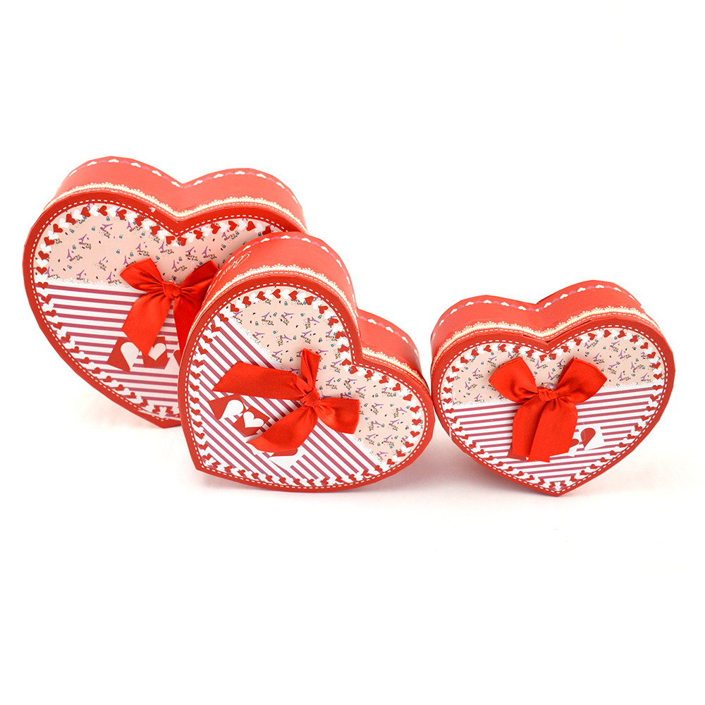 Cutii Set 3 Inima Funda Rosie 15-66 29-51 afo